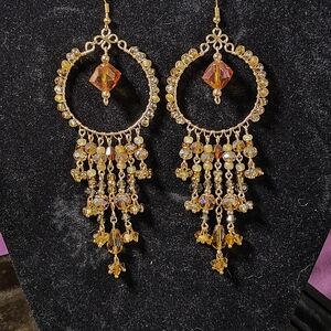 Topaz Chandelier Fringe Earrings